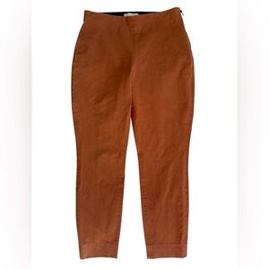 Everlane Curvy Side-Zip Stretch Tapered Pants Size 8 Cognac Rust Cotton EUC